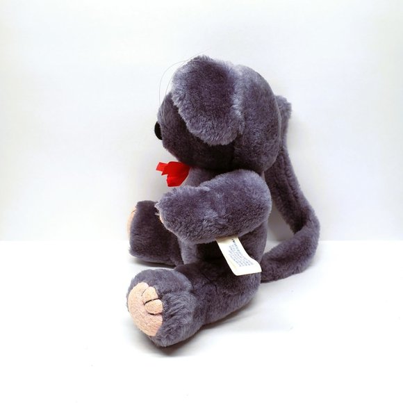 Posable Plush Mouse 10” Gray Red Bow Oriental Trading Co. - Picture 5 of 8